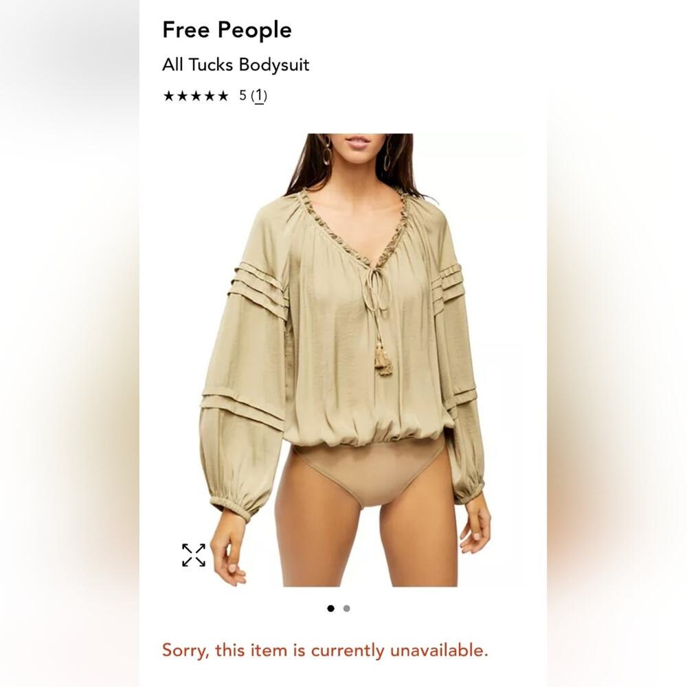 Free People Olive Green Long Sleeve Thong Bodysuit - Small - Picture 12 of 16